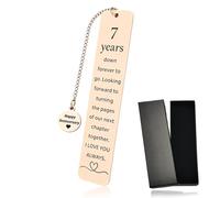 2 Pcs Set 7 Year Anniversary Gifts Bookmark with Gift Box, Anniversary Gifts for Him Romantic Gift for Her, Applicable for Celebrate 7 Year Marriage for Men Women