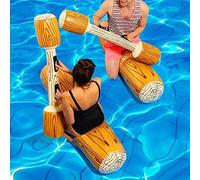 2 Pcs Set Inflatable Floating Row Battle Logs Water Toys,Interesting Floating Bed Pool Lounger Giant Floats Ride Boat Raft,Adult Children Pool Party Water Sports Games Log Rafts to Float Toys