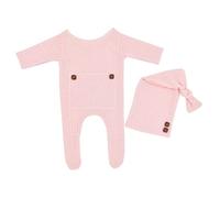 2 Pcs/Set Knitted Jumpsuit Long Tail for Head Wrap Turban Cap Baby Boy Girl Romper Hat Set Newborn Photography Pr Fairy Garden Fairies Accessories Resin Ornaments Figurines Angel Art Deco