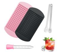 2 PCS Set Mini Ice Cube Trays, Small Ice Cube Tray, 160 Grids Reusable Flexible Ice Mold Non Breakable Ice Cube Making Tool for Whiskey, Cocktail, Milk, Juice, Chocolate and Other Drink