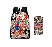 2 Pcs Set My Hero Academia Backpack,MHA Anime Backpack School Bag with Pencil Case,Cartoon Rucksack Large Capacity Students Backpack Daypack Computer Bag Travel Bags