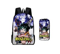 2 Pcs Set My Hero Academia Backpack,MHA Anime Backpack School Bag with Pencil Case,Cartoon Rucksack Large Capacity Students Backpack Daypack Computer Bag Travel Bags