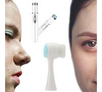 2 Pcs Set Non-Invasive Mole Removal Pen, Facial Cleansing Brush, Scrubber,Wart Remover for Face ,Body, Skin Tag Remover Pen, Blemish Removal Tool, Skin Tag Removal Kit, Precision Applicator (Blue)