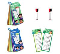 2 Pcs Set Times Tables Flash Cards, 0-12 Time Table Card Chart with 4 Dry Erase Pens, 15 Sheet Multiplication Tables 15 Sheet Addition Flash Cards, Math Learning Tools for Home and Classroom