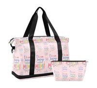 2 Pcs Set Travel Duffel Bags Love Being Called Mimi Art Sport Training Bag with Adjustable Strap for Workout