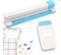 2 Pcs/Sets 30 Holes Binding Punch and Tab Machine, Loose Leaf Paper Punch Machine for Planner, A4 A5 A6 A7 B5 B6 B7 Book Binder Hole Puncher, DIY Tab Maker for Journals Notebooks Scrapbook Albums