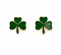 2 Pcs Shamrock Pin Badges - Green Enamel Three Leaf Clover Lapel Pins - Good Luck Brooches for Jackets, Hats, Backpacks, Dress Accessories - St. Patrick’s Day Irish Festival Gift