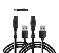 2 Pcs Shaver Charger Cable, 5V Shaver Beard Trimmer Replacement Charging Cable USB Razor Power Cord Compatible with QP2520, QP2620, MG3720, MG3730, MG5730, BT3206, MG3710, MG5720, BT3208 Bring A Brush