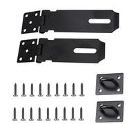 2 Pcs Shed Door Latch, Hasp and Staple, Hasps, Hasp Lock, Stainless Steel Padlock Hasp and Staple, Heavy Duty Gate for Window Cabinet Pet Cage Crate (4 Inch and 5 Inch)