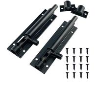 2 Pcs Shed Door Locks Heavy Duty Black Door Bolt Barrel Sliding Latch Lock Durable Slide Bolt with Screws for Shed Doors Gates and Outhouse Doors，Black (4 inch（100mm）)