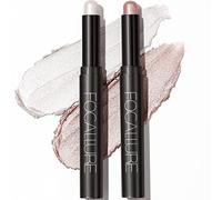 2 Pcs Shimmer Cream Eyeshadow Stick,Brightener Eyeshadow Pencil Crayon,Highlighter Eye Shadow Stick Sets with Crease-proof Formula,Long Lasting Waterproof Eye Shadow Make Up (Twilight(0102))