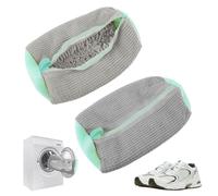 2 PCS Shoe Cleaning Bag with Zipper Closure and Soft Chenille Lining Reusable 360° Deep Shoe Cleaning Bag Suitable for Sports Shoes, Canvas Shoes, Tennis Shoes, and Running Shoes(grey)