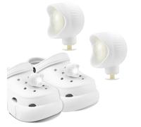 2 Pcs Shoe Lights, Headlights for Croc Clog Shoes IPX5 Waterproof Shoe Charms Decoration with 3 Light Modes for Dog Walking Camping Running Hiking, Holiday & Birthday Gifts for Adults Kid White