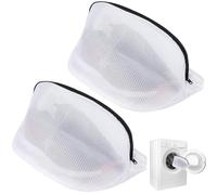 2 Pcs Shoe Washing Machine Bag, Shoes Washing Bags,Reusable Trainer Washing Machine Bag, Mesh Laundry Shoe Bags with Zip Closure for Sneakers, Socks, Bras Travel