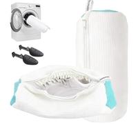 (2 PCS) Shoe Washing Machine Bag with 2 Adjustable Shoe Trees, Thickened Mesh Protective Laundry Bag, Protects Shoes from Damage During Wash Cycles, Ideal for Cleaning Sneakers & Delicate Shoes