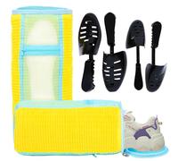 2 PCS Shoe Washing Machine Bags - 10 PCS Dust-Proof Bags & 2 Pairs Adjustable Shoe Trees, Reusable Laundry Shoes Bag for Washer and Dryer with Zipper Protection Design, For All Shoes Types
