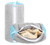 2 Pcs Shoe Washing Machine Bags, 360° Protection Trainer Washing Machine Bag, Reusable Soft Laundry Shoe Bags with Zipper for Cleaning Shoes Trainers Delicates