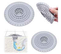2 Pcs Shower Drain Hair Trapper, Drain Strainers Silicone Drain Cover, 4.9in Reusable Floor Drain Filter, Shower Drain Cover, Bathtub Hair Catcher for Bathroom, Floor Drain, Sink, Bathtub