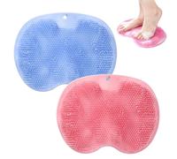2 PCS Shower Foot Scrubber Mat With Suction Cups, Non-Slip Foot Scrubber for Shower, Deep Clean & Massage, Silicone Exfoliating Shower Foot Scrubber for Smooth Feet Care
