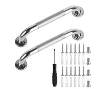 2 Pcs Shower Grab Rails for Bathroom Grab Handles for Elderly, Anti-Slip Stainless Steel Disability Aids for Bathroom Handrails, Kitchen Toilet Outdoor Steps Bath Shower Safety Handles, with Screws