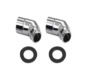 2 Pcs Shower Head Adapter, 135° Solid Brass Shower Elbow Adapter with Rubber Spinable G1/2" Shower Head Extension Arm for Connection of Wall Mounted Shower Handheld Showerhead