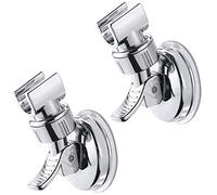 2 Pcs Shower Head Holder Adjustable Suction Cup Shower Head Bracket with Chrome Polished for Bathroom Glass Metal