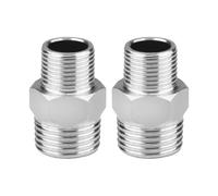 2 Pcs Shower Hose Connector,Stainless Steel 1/2 Fittings Reducing 3/8 Nipple Shower Connectors Water,Male to Female Threaded Connector Shower Head Adapter Accessories for Home Kitchen and Bathroom