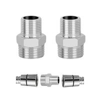 2 PCS Shower Hose Connectors,Stainless Steel Plumbing Fittings,Male to Female Threaded Connector Accessories,Shower Water Pipe Adapter