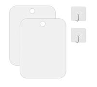 2 Pcs Shower Mirrors For Shaving Anti Fog,Deluxe Small Wall Hanging Shave Mirror with Back Suction Cup Hook Portable Removable Fogless Showers Unbreakable Mirro,for Home Bathroom Camping Travel Makeup