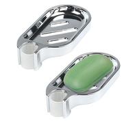 2 Pcs Shower Soap Holder for 22mm Tube/Pipe,shower soap dish,Dish for Tray,Clip-on Rail,Adjustable with Grooved Drainage Caddy Sponge Kitchen Design,Great for Bathrooms,Kitchens,Gadget