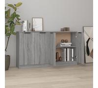 (grey sonoma) vidaXL 2x Sideboards Engineered Wood Storage Cabinet Cupboard Multi Colours