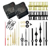 2 PCS Silent Clock Mechanisms Battery Powered, Quartz Clock Mechanism with 5 Styles Clock Hands and Clock Numbers, Wall Clock Mechanism Motor Replacement DIY Repair Parts (16mm 22mm)