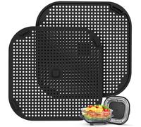 2 PCS Silicon Splatter Shield for Ninja Crispi Air Fryer Heat-Resistant Splash Guard,Protector for Ninja Crispi Accessories,Crisp Containers,and Replacement Parts Protects from Oil Kitchen Aid- Black