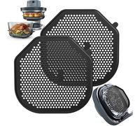 2 PCS Silicon Splatter Shield for Ninja Crispi Pro Air Fryer, Heat-Resistant Splatter Screen for Ninja Crispi Pro Accessories, AS101CY/AS101LG/AS101DG Replacement Parts Protects Kitchen from Oil