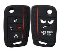 2 PCS Silicone 4 Button Remote Key Case Fob Shell Cover for VW GTI Golf Alltrack R Sportwagen Wagon Jetta Tiguan Polo Atlas Skoda Octavia Car Replacement