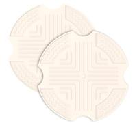 2 Pcs Silicone Air Fryer Trivet for Crispi Heat-Resistant Non-Slip Crispi Accessories Portable Easy to Clean Worktop Mat for Kitchen Counter Dark Blue Green Beige(Beige)