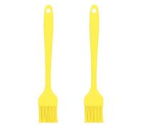 2 Pcs Silicone Basting Pastry Brush, 8.1x1.4in Oil Brush Heat Tolerance Sauce Spreader Kitchen Utensils for BBQ, Grill, Baking, Cooking (Yellow)