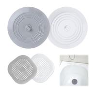 2 Pcs Silicone Bathtub Plugs, 2 Pcs Silicone Drain Covers, Universal Bath Plug, Sink Strainer, for Bathrooms, Kitchens, Laundry Rooms and Bathtubs, Reusable, Durable and Easy to Clean