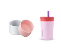 2 PCS Silicone Boot Cup Boot Compatible with Owala Water Bottle FreeSip 19 oz, Stanley Tumbler 40 30 20 oz, Select Yeti Rambler 12/18/26 oz Water Bottle, Bottom Cover Accessories Fit (White&Pink)