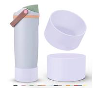2 Pcs Silicone Boot for Owala 40oz & 30oz FreeSip Sway Tumblers, Protective Bottom Bumper Anti-Slip Sleeve Accessories for FreeSip Sway Water Bottles, Dishwasher Safe and BPA Free(Light Purple)