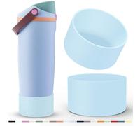 2 Pcs Silicone Boot for Owala 40oz & 30oz FreeSip Sway Tumblers, Protective Bottom Bumper Anti-Slip Sleeve Accessories for FreeSip Sway Water Bottles, Dishwasher Safe and BPA Free(Blue)
