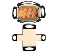 2 Pcs Silicone Bread Loaf Pan Liners, Reusable Food-Grade Bread Sling Lifters with 4 Handles, Non-Stick Dough Transfer Tool Fits 9x5 or 1.5lb Loaf Pans for Sourdough Baking Supplies