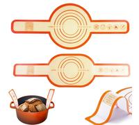2 PCS Silicone Bread Sling for Dutch Oven,Silicone Baking Mat with Long Handles,Non-Stick Reusable Baking Supplies for Transferring Sourdough