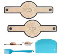 2 PCS Silicone Bread Sling with Blue Scraper & Blue Oil Brush, Reusable Bread Baking Mat, Non-Stick Sourdough Baking Liner, Bread Making Supplies, Baking Sling for Home Kitchen for Bread Baking