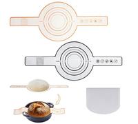 2 PCS Silicone Bread Sling with Oval Scraper, Anti-Stick Sourdough Silicone Bread Mat, Reusable Heat Resistant Baking Sheets Liner for Bread Making