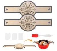 2 PCS Silicone Bread Sling with Oval Scraper& Red Small Oil Brush, Anti-Stick Sourdough Silicone Bread Mat, Reusable Heat Resistant Baking Sheets Liner, Bread Baking Mat Supplies for Bread Making