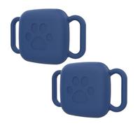 2 PCS Silicone Case for Tile Mate 2022 2024 Silicone Sleeve Case Anti-Scratch Protective Cover Sleeve Sturdy Secure Tag Holder for Pet Dog Cat Collar (Dark Blue)