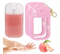 2 PCS Silicone Case Protective Holder with Spray Hand Sanitizer 1fl Oz/30ml and Keychain, Portable Case for Travel School Office