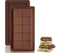2 Pcs Silicone Deep Chocolate Bar Moulds, Chocolate Mould, Big and Thick Chocolates Bar Mold, Reusable Moulds for Baking, Molds for DIY Baking Candy Silicone Ice Cube Maker