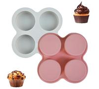 2 PCS Silicone Egg Bite Molds, 4 Cavity Non-Stick Air Fryer Egg Molds, Cupcake Tray, Heat-Resistant Muffin Tray for Baking, Cupcakes (2 Colors,One Size)